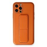 Apple İphone 12 Pro Kılıf Coco Deri Standlı Kapak - Turuncu
