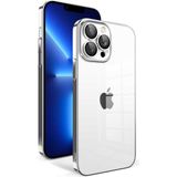 Apple İphone 12 Pro Kilif Kamera Korumali Renkli Cerceveli Garaj Kapak - Gumus