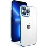 Apple iPhone 12 Pro Kılıf Kamera Korumalı Renkli Çerçeveli Garaj Kapak-Mavi Açık - Açık Mavi