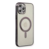 Apple İphone 12 Pro Kılıf Magneticsafe Lazer Silikon - Siyah