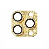Apple iPhone 12 Pro Max Full ile uyumlu Taşlı Kamera Lens Koruyucu Çerçeveli Koruyucu CL-08 Gold