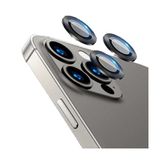Apple iPhone 12 Pro Max ile uyumlu Kamera Lens Koruyucu Çerçeveli Koruyucu CL-02 Gri