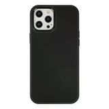 Apple İphone 12 Pro Max Kılıf Asya Deri Silikon - Siyah