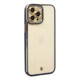 Apple İphone 12 Pro Max Kılıf Liva Lens Silikon - Mavi