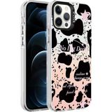 Apple İphone 12 Pro Max Kılıf Mermer Desenli Mnc Marbello Kapak-Siyah-Beyaz