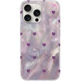 Apple iPhone 12 Pro Max Uyumlu Kılıf Zebana Pink Heart Silikon Kılıf Lila