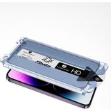 Apple iPhone 12 Pro Max Uyumlu Kolay Uygulama Aparatlı Siyah Çerçeveli Tam Kapatan Cam Ekran Koruyucu - Şeffaf
