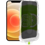 Apple iPhone 12 Pro Max Uyumlu Kolay Uygulama Aparatlı Siyah Çerçeveli Tam Kapatan Hayalet Cam Ekran Koruyucu
