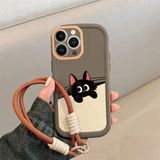 Apple iPhone 12 Pro Uyumlu Kılıf Zebana El Bilekli Cat And Puppy Silikon Kılıf Açık Kahverengi