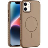 Apple iPhone 12 Uyumlu Kılıf Zebana Mono M-Safe Silikon Kılıf Desert Titanyum - Çöl Titanyum