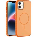Apple iPhone 12 Uyumlu Kılıf Zebana Mono M-Safe Silikon Kılıf Turuncu