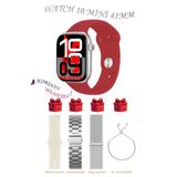 Apple İphone 12 Uyumlu Kırmızı Akıllı Saat Watch 10 Mini Kordon Hediyeli Amoled Ekran 41Mm