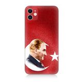 Apple iPhone 12 Uyumlu Silikon Kılıf Bayrak Ve Mustafa Kemal Atatürk