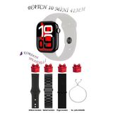 Apple İphone 12 Uyumlu Taş Akıllı Saat Watch 10 Mini Kordon Hediyeli Amoled Ekran 41Mm