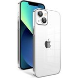 Apple İphone 13 Kilif Kamera Korumali Renkli Cerceveli Garaj Kapak - Gumus