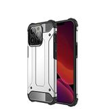 Apple iPhone 13 Pro ile Uyumlu Kılıf Çİft Katman Koruyucu Crash Military Tank Kılıf - Gri