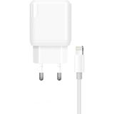 Apple iPhone 13 Pro Ile Uyumlu Q.c 3.0 18W Şarj Adaptörü ve Lightning Kablo MCH15 - Beyaz