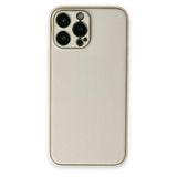 Apple İphone 13 Pro Kılıf Coco Deri Silikon Kapak - Beyaz