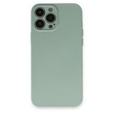 Apple İphone 13 Pro Kılıf Nano İçi Kadife Silikon - Su Yeşili