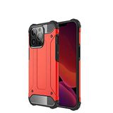 Apple iPhone 13 Pro Max ile Uyumlu Kılıf Çİft Katman Koruyucu Crash Military Tank Kılıf - Kırmızı