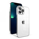 Apple İphone 13 Pro Max Kilif Kamera Korumali Renkli Cerceveli Garaj Kapak - Gumus