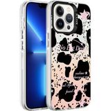 Apple İphone 13 Pro Max Kılıf Mermer Desenli Mnc Marbello Kapak-Siyah-Beyaz