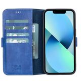Apple iPhone 13 Uyumlu Deri Cüzdanlı Kılıf Okyanus Mavi