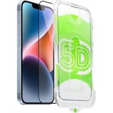 Apple iPhone 13/13 Pro / 14 / 16E ile Uyumlu Kolay Uygulama Aparatlı Siyah Çerçeveli Tam Kaplayan Cam Ekran Koruyucu – Çizilme ve Darbelere Karşı 9H Sertlik