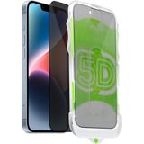 Apple iPhone 13/13 Pro/14/16E Kolay Uygulama Aparatlı Siyah Çerçeveli Tam Kapatan Hayalet Cam Ekran Koruyucu - iPhone 13/13Pro/14/16E