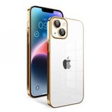 Apple İphone 14 Plus Kilif Kamera Korumali Renkli Cerceveli Garaj Kapak - Gold
