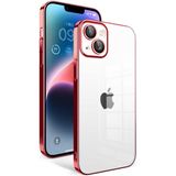 Apple İphone 14 Plus Kilif Kamera Korumali Renkli Cerceveli Garaj Kapak - Kirmizi