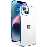 Apple iPhone 14 Plus Kılıf Kamera Korumalı Renkli Çerçeveli Garaj Kapak-Mavi Açık - Açık Mavi