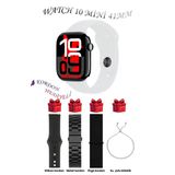 Apple İphone 14 Plus Uyumlu Beyaz Akıllı Saat Watch 10 Mini Kordon Hediyeli Amoled Ekran 41Mm
