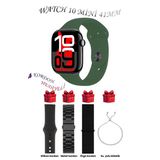 Apple İphone 14 Plus Uyumlu Haki Akıllı Saat Watch 10 Mini Kordon Hediyeli Amoled Ekran 41Mm