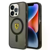 Apple İphone 14 Pro Kılıf Ferrari M-Safe Şarj Özellikli Yarı Transparan Dizayn Kapak