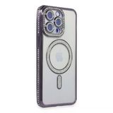 Apple İphone 14 Pro Kılıf Joke Simli Magneticsafe Kılıf - Derin Mor