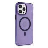 Apple İphone 14 Pro Kılıf Tron Şeffaf Magsafe Kapak - Derin Mor