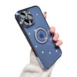 Apple iPhone 14 Pro Max ile uyumlu Kılıf Prıltılı Çıkartılabilir Kamera Lens Korumalı Esta Kapak Mavi