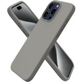 Apple iPhone 14 Pro Max Kılıf 6.7 ile Uyumlu, Uruchi İnce Sıvı Silikon 3 Katmanlı Tam Kaplamalı Yumuşak Jel Kauçuk Kılıf Kapak, Gri
