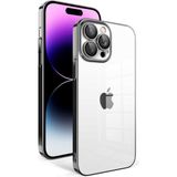 Apple İphone 14 Pro Max Kilif Kamera Korumali Renkli Cerceveli Garaj Kapak - Siyah