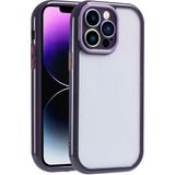 Apple İphone 14 Pro Max Kılıf Kamera Korumalı Renkli Kenar Ve Çerçeve Tasarımlı Mnc Vitamin Kapak-Derin Mor