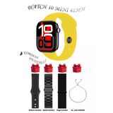 Apple İphone 14 Pro Max Uyumlu Sarı Akıllı Saat Watch 10 Mini Kordon Hediyeli Amoled Ekran 41Mm