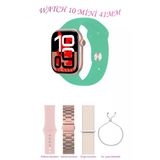Apple İphone 14 Pro Max Uyumlu Su Yeşili Akıllı Saat Watch 10 Mini Kordon Hediyeli Amoled Ekran 41Mm