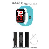 Apple İphone 14 Pro Max Uyumlu Turkuaz Akıllı Saat Watch 10 Mini Kordon Hediyeli Amoled Ekran 41Mm