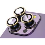 Apple iPhone 14 Pro Max Uyumlu Zore CL-12 Premium Safir Parmak İzi Bırakmayan Anti-Reflective Kamera Lens Koruyucu Gold