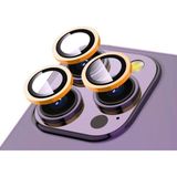 Apple iPhone 14 Pro Max Uyumlu Zore CL-12 Premium Safir Parmak İzi Bırakmayan Anti-Reflective Kamera Lens Koruyucu Turuncu