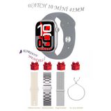 Apple İphone 14 Pro Uyumlu Gri Akıllı Saat Watch 10 Mini Kordon Hediyeli Amoled Ekran 41Mm