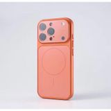 Apple İphone 14 Pro Uyumlu Magsafe Kılıf 17 Pro Max Kamera Görünümlü Lens Korumalı Kapak Turuncu