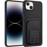 Apple iPhone 14 Uyumlu Kılıf Zebana Flexstand Kartlıklı Silikon Kılıf Siyah