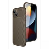 Apple İphone 15 Kılıf Auto Focus Karbon Kapak - Kahverengi